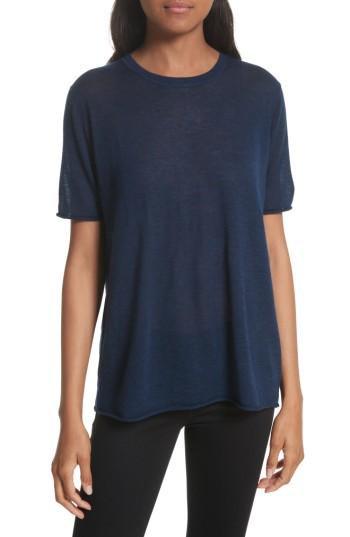 Women's Joseph Short Sleeve Cashmere Tee - Blue