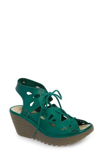 Women's Fly London Yote Sandal .5-7us / 37eu - Green