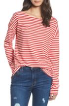 Women's Current/elliott Classic Fit Breton Stripe T-shirt - Red