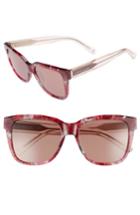Women's Longchamp 55mm Gradient Lens Square Sunglasses - Red
