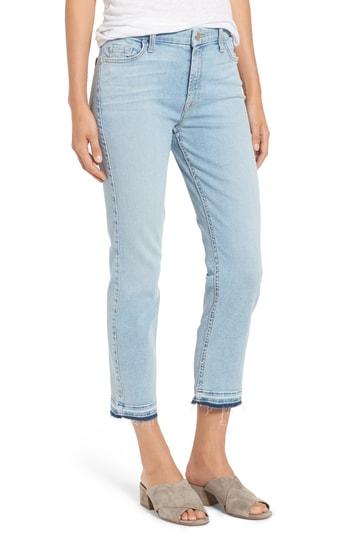 Women's Jen7 Release Hem Crop Straight Leg Jeans - Blue