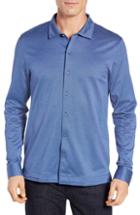 Men's David Donahue Regular Fit Pique Sport Shirt - Blue