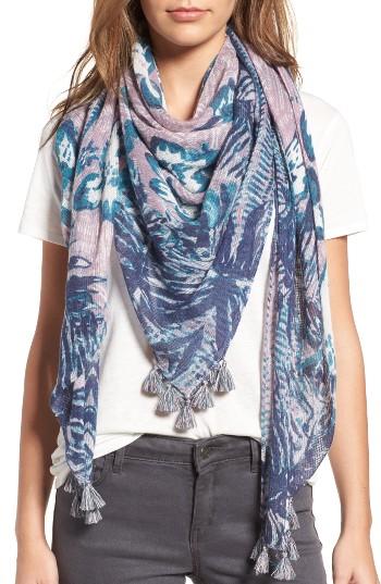 Women's Hinge Batik Cabana Square Scarf, Size - Purple