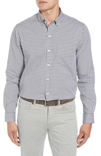 Men's Cutter & Buck Regular Fit Gingham Non-iron Sport Shirt - Black