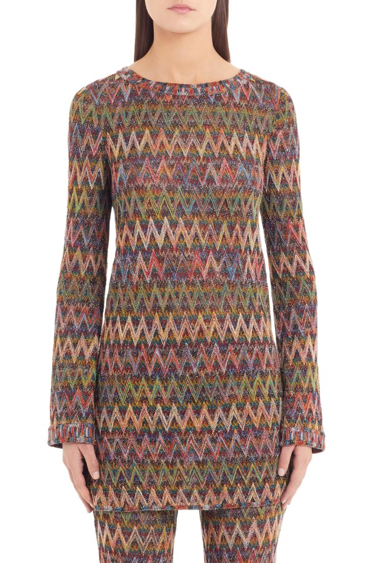 Women's Missoni Chevron Knit Minidress Us / 44 It - Black