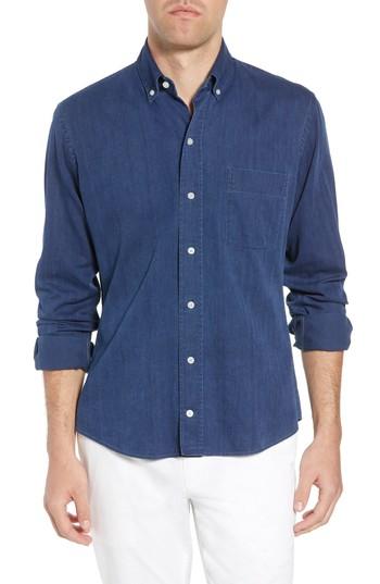 Men's Ledbury Indigo Arnett Slim Fit Sport Shirt