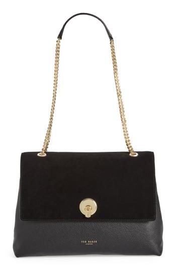 Ted Baker London Sophina Suede Shoulder Bag - Black