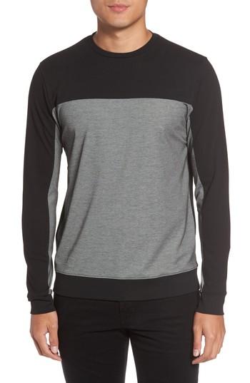 Men's Vince Colorblock Slim Fit Crewneck Sweater, Size - Black