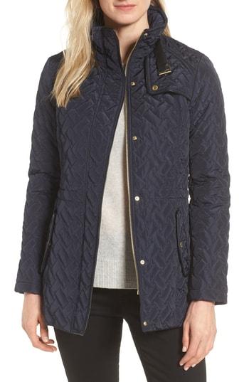 Women's Cole Haan Signature Quilted Short Coat - Blue