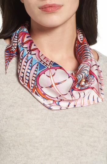 Women's Echo Island Palm Diamond Silk Scarf, Size - Pink