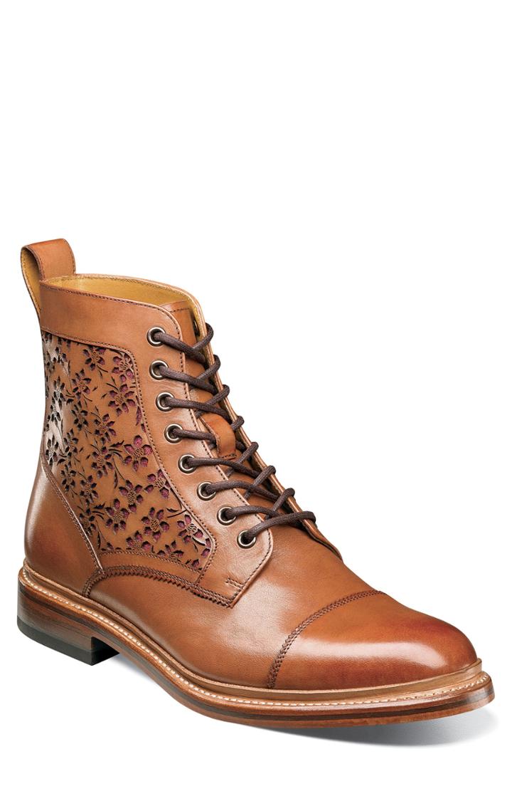 Men's Stacy Adams M2 Laser Cut Boot .5 D - Brown