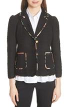Women's Kate Spade New York Blossom Trim Tweed Jacket - Black