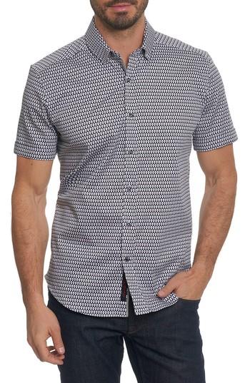 Men's Robert Graham Weston Woven Sport Shirt, Size - Black