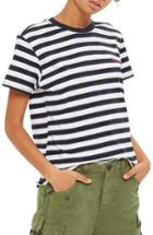 Petite Women's Topshop What If Stripe Tee P Us (fits Like 2-4p) - Blue