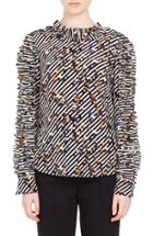 Women's Akris Punto Crossroad Print Silk Blouse