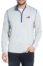 Men's Cutter & Buck Meridian - Buffalo Bills Regular Fit Half Zip Pullover, Size - Blue