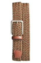 Men's Torino Belts Woven & Leather Belt - Olive/ Cognac