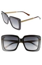 Women's Gucci 53mm Square Sunglasses - Black
