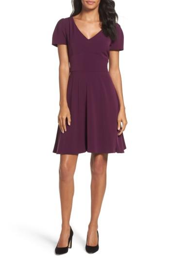 Women's Tahari Crepe Fit & Flare Dress - Red