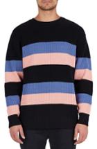 Men's Barney Cools Rugby Stripe Sweater, Size - Black