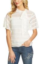 Women's Cece Lace Bow-tie Top - Ivory