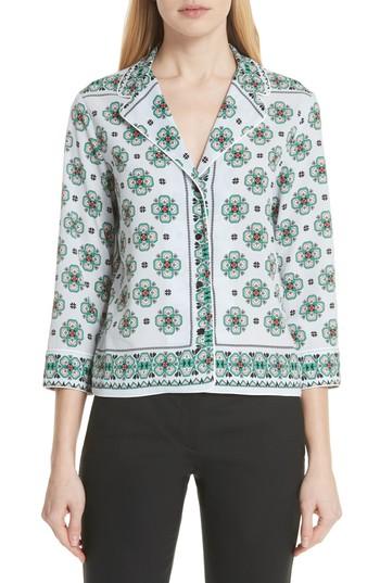 Women's Sandro Bleu Ciel Print Shirt - Blue