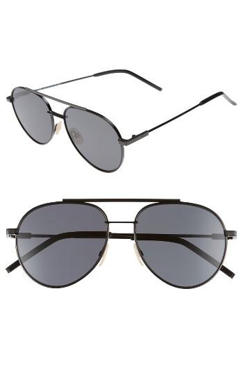 Men's Fendi 55mm Aviator Sunglasses - Black