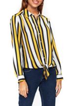 Women's Wallis Striped Shirt Us / 12 Uk - Yellow