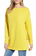 Women's Caslon Side Tie Cotton Tunic Top - Yellow