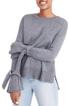 Women's Madewell Tie Cuff Pullover Sweater, Size - Grey