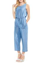 Women's Vince Camuto Sleeveless Stripe Belted Jumpsuit, Size - Blue