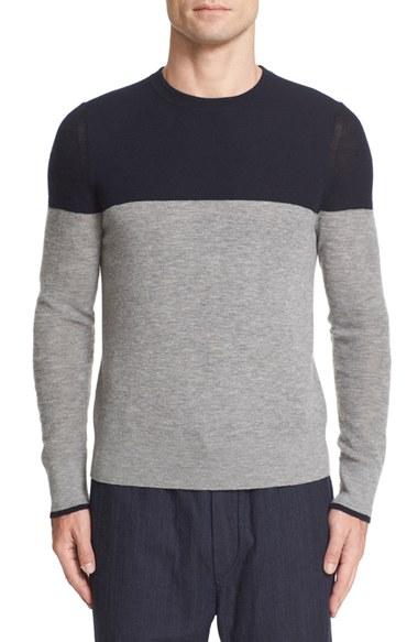Men's Rag & Bone Camden Colorblock Cashmere Crewneck Sweater - Blue