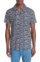 Men's Onia Painted Waves Camp Shirt - Blue
