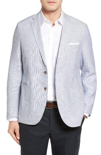 Men's Peter Millar Island Pinstripe Linen Sport Coat