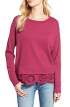 Women's Caslon Eyelet Trim Sweatshirt - Purple