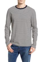 Men's French Connection Mix Stripe Long Sleeve T-shirt - Grey