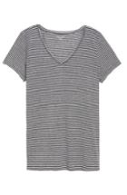 Women's Eileen Fisher Stripe Long Organic Linen Top - Black