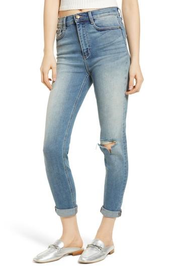 Women's Sp Black Ripped High Waist Boyfriend Jeans - Blue