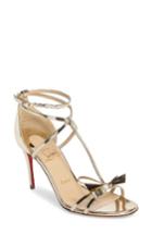 Women's Christian Louboutin Blakissima Bow Sandal Us / 38eu - Metallic