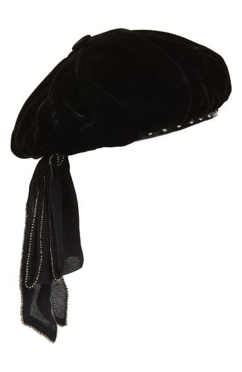 Women's New Friends Colony Velvet Studded Beret -