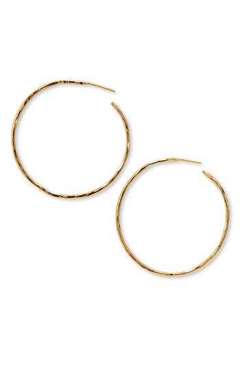 Women's Argento Vivo Hammered Large Hoop Earrings