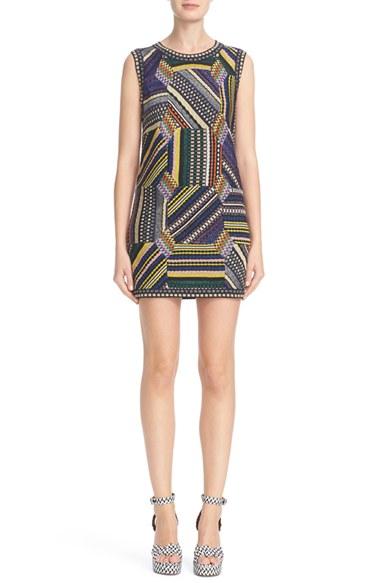 Women's Missoni Metallic Knit Patchwork Shift Dress