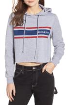 Women's Dickies Chest Stripe Crop Hoodie Sweatshirt - Grey