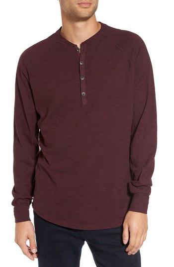 Men's Good Man Brand Slim Fit Slub Henley, Size - Burgundy