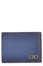 Men's Salvatore Ferragamo Firenze Glow Calfskin Leather Bifold Wallet - Blue
