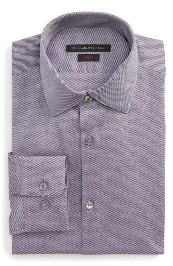 Men's John Varvatos Star Usa Slim Fit Stretch Geometric Dress Shirt L - Purple