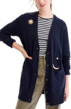Women's J.crew Cosmic Embroidered Cardigan Sweater, Size - Blue