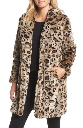 Women's Cupcakes And Cashmere Abeni Faux Fur Coat - Brown