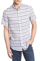 Men's Original Penguin Textured Lawn Stripe Shirt - White