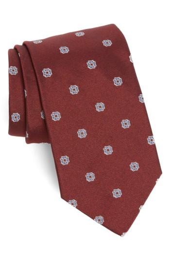 Men's Strong Suit Medallion Silk Tie, Size - Burgundy